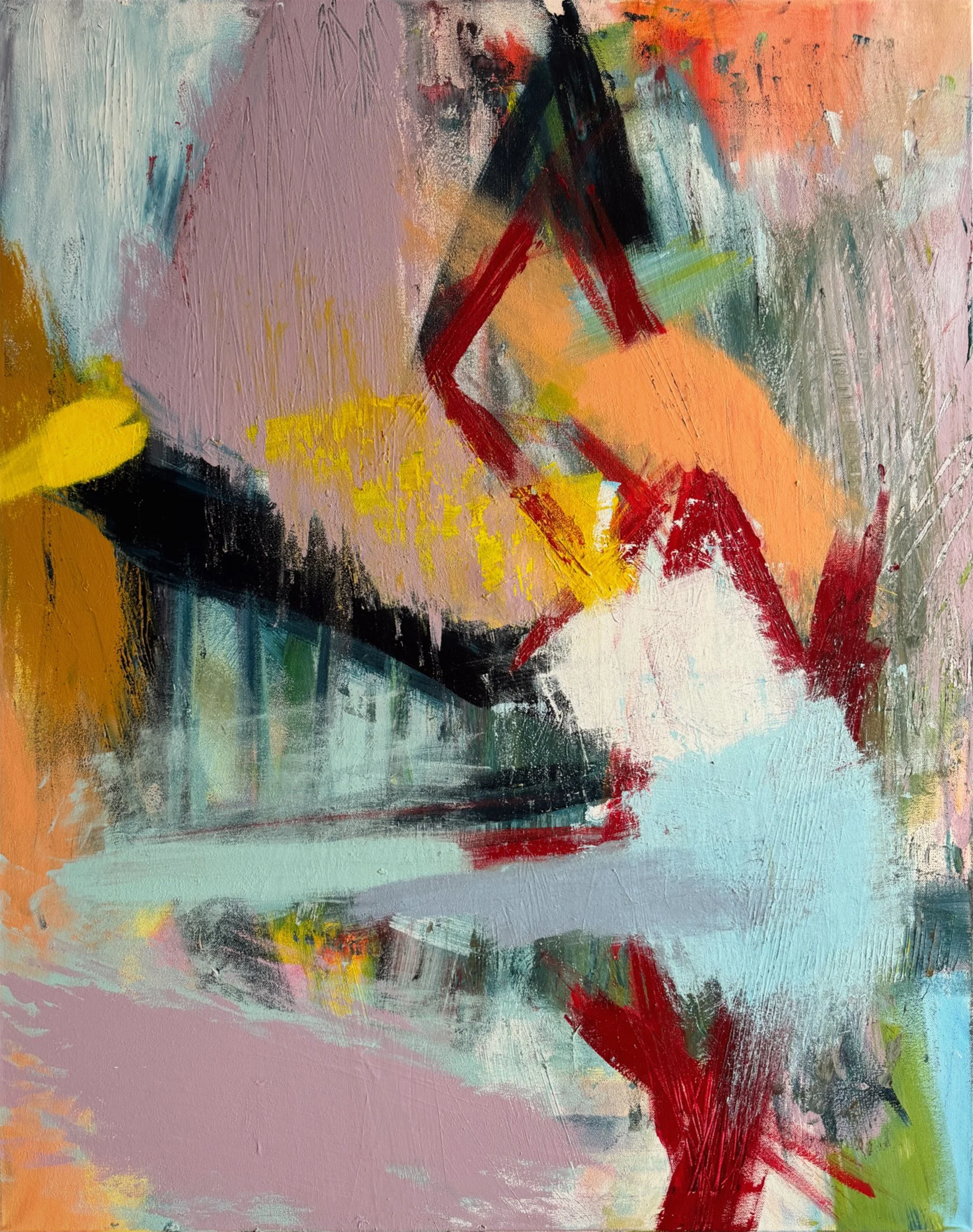 Untitled abstract acrylic painting by Mihael Kobas